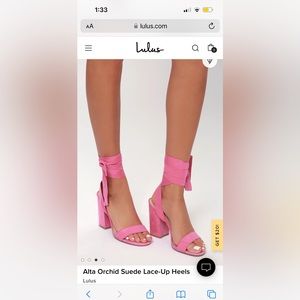 Alta Orchid Suede Lace-Up Heels in Orchid